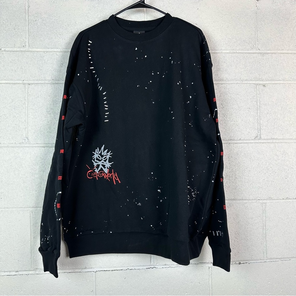 Cactus Jack Sweatshirt Men’s XL Black CactusWorld Stitched Crewneck Travis Scott